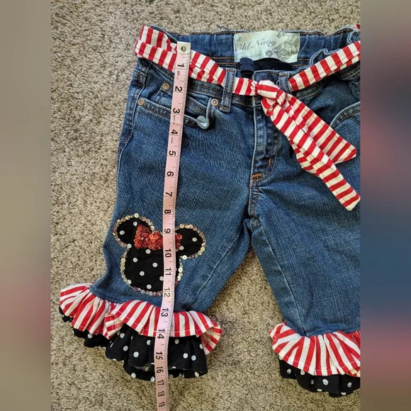 Old Navy Red White Blue Minnie Mouse Long shorts Ruffles Size 8 - Picture 8 of 9